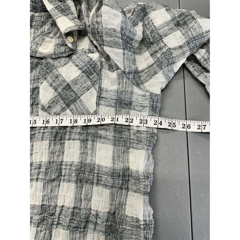 easel plaid shirt tunic oversized button down women's size M - Picture 5 of 6